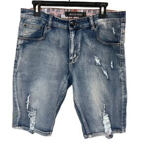 American Breed distressed denim jean shorts size 34